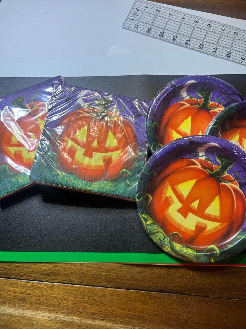 Halloween Pumpkin Paper Party Plates & Napkins - Orange Pumpkin Design